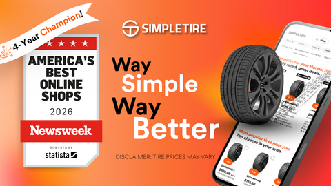 original SimpleTire becomes 4-Year Champion on Newsweek’s 2026 Ranking of America’s Best Online Shops.