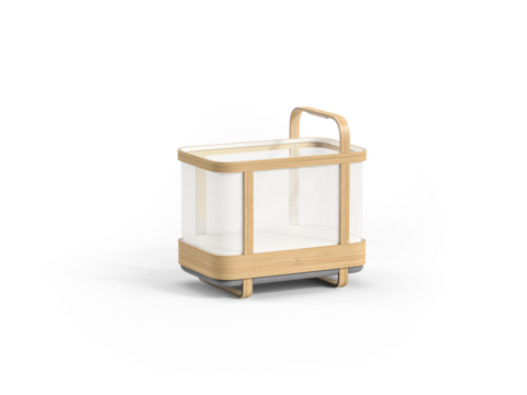 Cradlewise convertible smart bassinet and crib with built-in video and sound machine.
