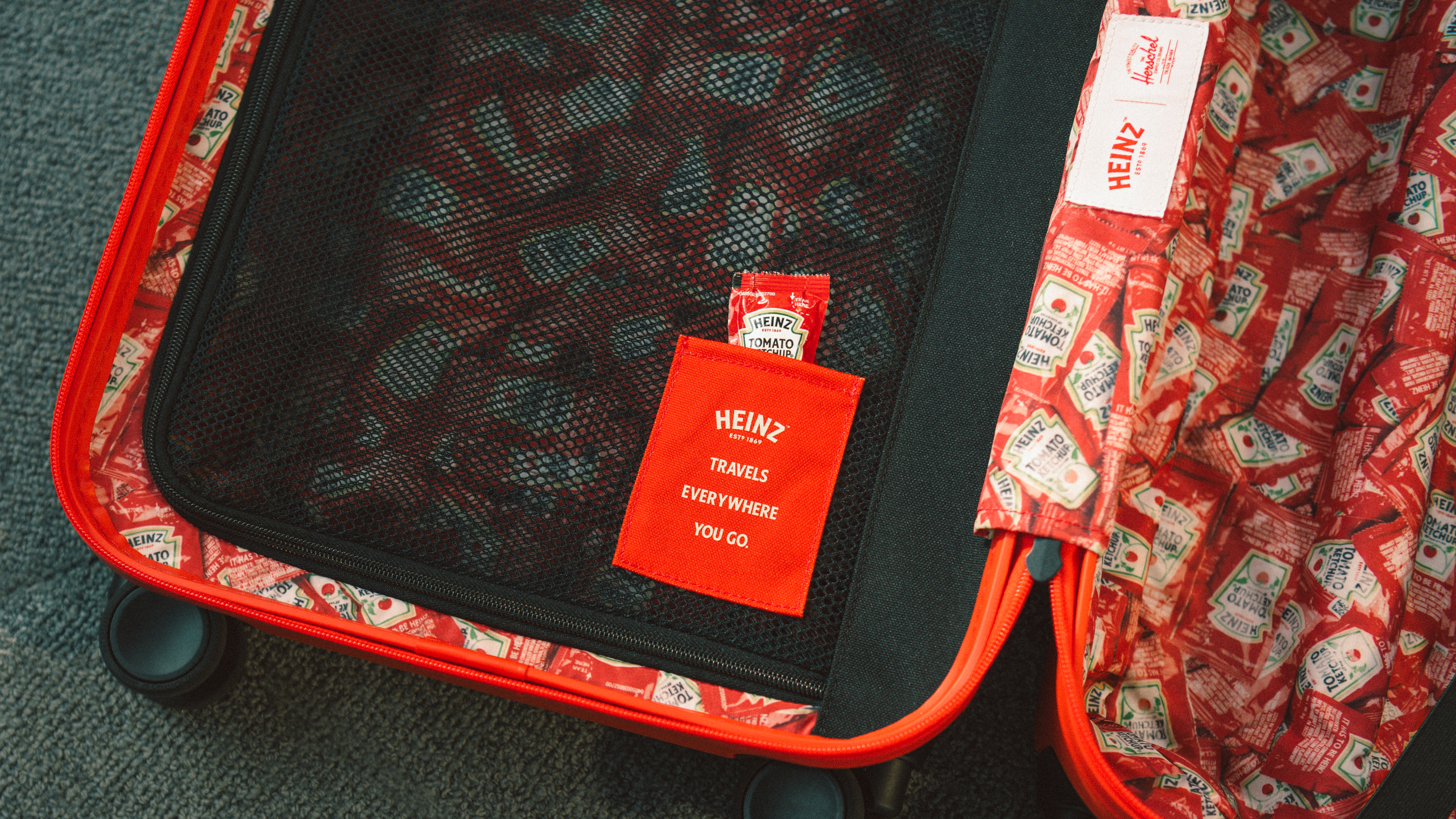 HEINZ and Herschel Supply Debut New Luggage Collection Packing