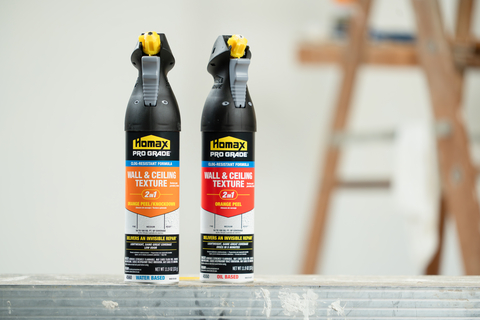 The HOMAX® brand today launched its new Homax PRO GRADE® Wall & Ceiling Texture, making tough tasks easier with a clog-resistant formula. The formula offerings include two-in-one wall and ceiling application and Orange Peel and Knockdown textures in one easy-to-use product.