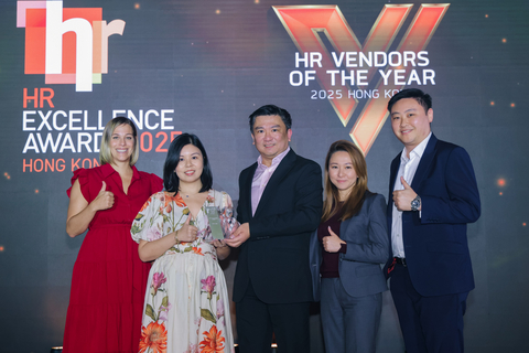 original Pacific Prime Hong Kong team accepting the Silver Award for Best HR Management System, HR Excellence Awards 2025