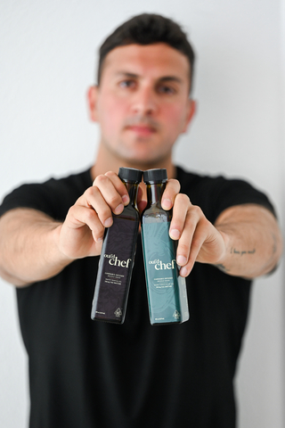 thumbnail Oui’d Chef founder Yorgi Spanos introduces the brand’s debut collection of cannabis-infused olive and truffle oils, crafted to bring gourmet sensibility to the home kitchen.