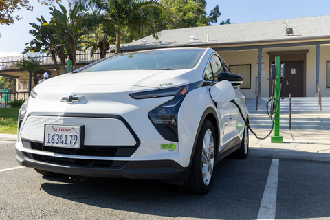 thumbnail LA County ISD Fleet vehicle using new EV chargers at Carmelitos Community Center in Long Beach, CA