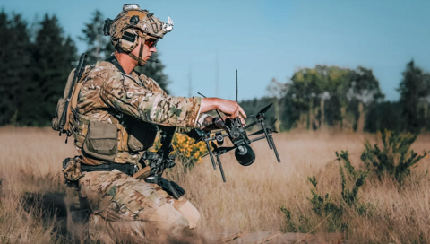 original A soldier from the Army’s 75th Ranger Regiment prepares a Neros Archer Strike drone for flight. Army photo by Spc. Luke Sullivan.