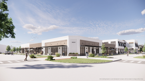 Conceptual artist rendering of the multi-tenant retail building currently under construction at Watersound Town Center where several national and regional retail tenants are anticipated to open in mid-2026.