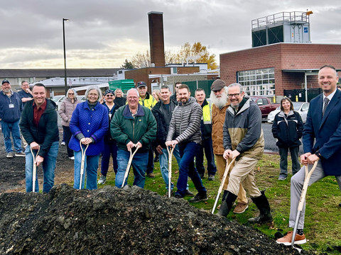 Pictured with ceremonial shovels are John Anderson, Governor Ferguson’s Southwest Regional Representative; Brenda Rogers, KVH Board Member; Larry Hoctor, KVH Board President; Jason Carver, Ameresco; Jonathan Lewis, KVH Director of Support Services; and Jonathan Hatfield, KVH Chief Executive Officer. (Photo by KVH.)