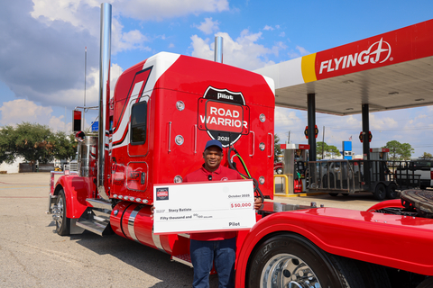 Stacy Batiste has been named Pilot's 2025 Road Warrior and was awarded a custom Kenworth truck and a $50,000 cash prize.