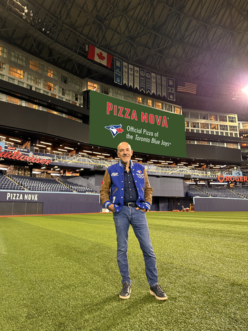 thumbnail Pizza Nova president Domenic Primucci at Rogers Centre, celebrating the Toronto Blue Jays’ remarkable 2025 season and thanking fans for their passion and support. Photo: Pizza Nova