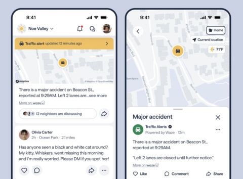Traffic alerts on Nextdoor