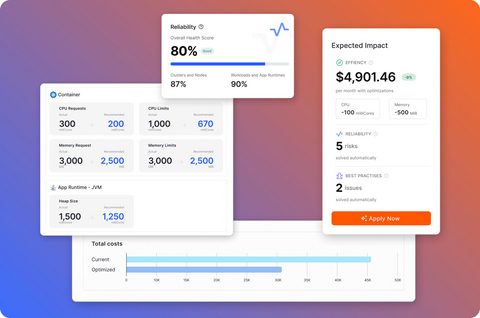 original Akamas enables full-stack, data-driven optimization from runtime to cluster, turning observability data into actionable intelligence that helps every team reduce waste and reliability risks.