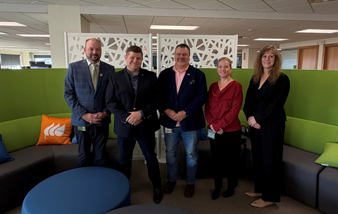 Employee Resource Group AVAN-Veterans leadership, (Left to Right), Adam Bickford, Michah Weinstein, Shawn Cronkwright, Kimberly Miller, and Mary Brayall