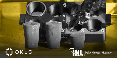 Recovered metallic fuel alloy—made by recycled metal fuel—is prepared to fabricate into assemblies for Aurora-INL. (Image: Idaho National Laboratory)