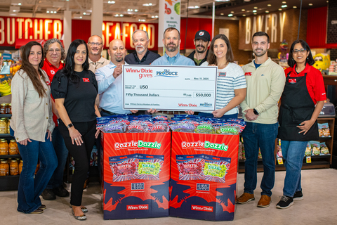 In honor of Veterans Day, Southeastern Grocers, LLC, parent company and home of Harveys Supermarket and Winn-Dixie grocery stores, together with the SEG Gives Foundation and DLJ Produce, is donating $50,000 to the USO in support of service members and their families.
