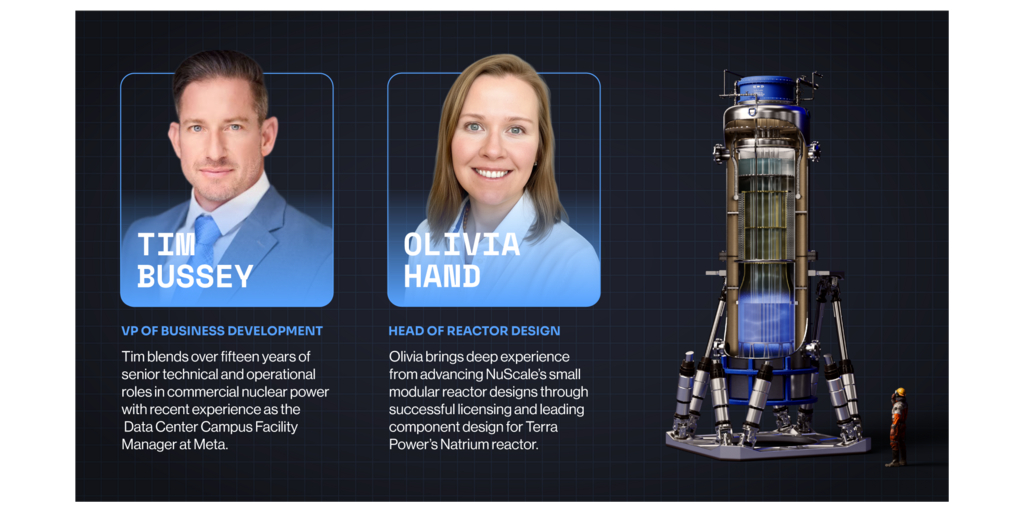 Hadron Energy Appoints Olivia Hand as Head of Reactor Design and Tim Bussey as VP, Business Development