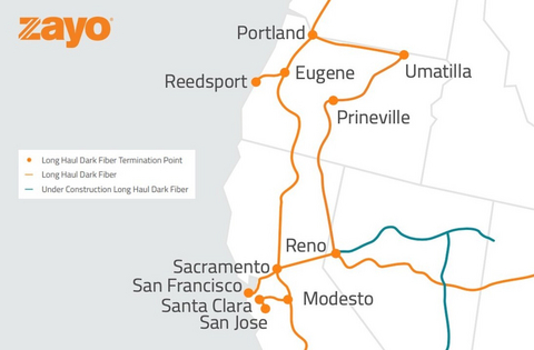original Updated map of completed Umatilla–Prineville–Reno (UPR) long-haul fiber route, a 622-mile corridor that establishes a new backbone for how the western U.S. connects and scales AI.