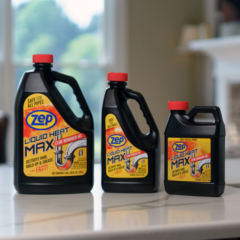 original Zep Liquid Heat Max Clog Remover Gel is a powerful drain opener engineered to dissolve the toughest clogs quickly and safely for all types of drains. Designed with a proprietary thick‑gel formula, Liquid Heat Max clings to debris, penetrates standing water, and cuts through hair, grease, and buildup — the most common causes of household and commercial drain blockages. The result is industry‑leading drain cleaning power that restores flow in minutes, no plumber required.