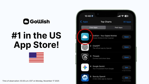 original Wishlist app GoWish reaches no. 1 on the US App Store