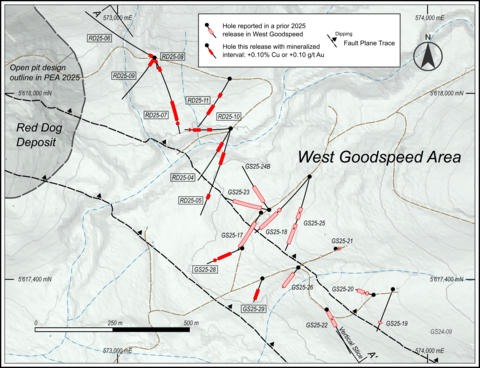 thumbnail Figure 2: West Goodspeed Area Drilling Highlighting Results from This Release and Previously Released 2025 Holes