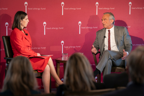 Food Allergy Fund Founder and CEO Ilana Golant interviews HHS Secretary Robert F. Kennedy Jr. at the Food Allergy Fund Leadership Forum in Washington, D.C. Photo credit: Mark Finkenstaedt for the Food Allergy Fund