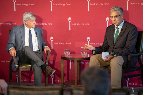 thumbnail NIH Director Dr. Jay Bhattacharya joins NIAID Acting Director Dr. Jeffery Taubenberger for a fireside chat at the Food Allergy Fund Leadership Forum in Washington, D.C. Photo credit: Mark Finkenstaedt for Food Allergy Fund.