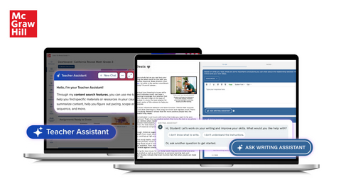 original McGraw Hill introduces Teacher Assistant, a curriculum-embedded GenAI tool that provides lesson planning support to save educators valuable time, while expanding Writing Assistant nationwide to help students strengthen their writing skills.