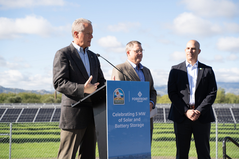City of Vacaville Mayor John Carli speaks at a “Flip the Switch” ceremony on Tuesday, November 18, 2025, celebrating the energization of a new 5 MW solar and battery energy storage system at the City’s Easterly Wastewater Treatment Plant.