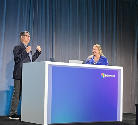 Bill Flannery, Vice President of Advanced Technology at Wolters Kluwer, delivering a presentation at Microsoft Ignite on November 18, 2025.