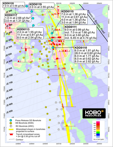 original Figure 1: Jagger Zone Drill Hole Locations and Simplified Geology