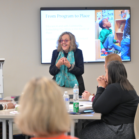 thumbnail Dr. Joan Lombardi, Principal Advisor and Adjunct Professor‍ at the Center on Early Childhood in the Graduate School of Education at Stanford University, presents at the Educare Network’s Executive Leader Convening this fall in Washington, D.C. Educare is a national network of 25 early childhood schools across 15 states, the District of Columbia, and the Winnebago Reservation in Nebraska, connecting research, practice, and policy to strengthen the systems that shape outcomes for young children and families.