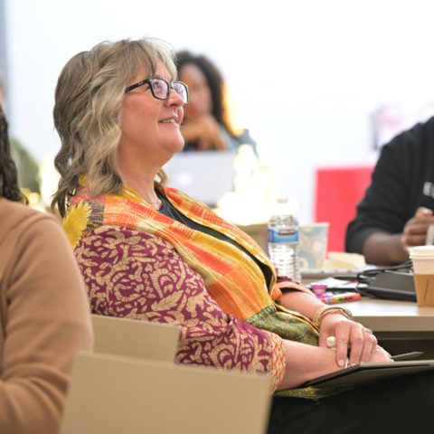 thumbnail Paula Gates, Chief Program Officer, Educare Oklahoma City at Sunbeam Family Services, reacts to a presentation at the Educare Network’s Executive Leader Convening this fall in Washington, D.C. The convening focused on strengthening and amplifying Educare’s influence, leveraging data for impact, and deepening partnerships to advance excellence for children and their families, nationwide.