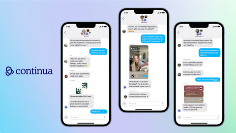 Just in time for the holiday season, Continua users can now collaborate on family wish lists, teacher gifts, white elephant ideas, and more, all inside of existing group conversations. Users can also ask Continua to search for the lowest price on specific items.