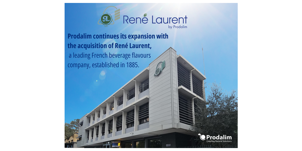  Prodalim prosegue nella sua trasformazione strategica accelerata con l'acquisizione di René Laurent, un'azienda leader nel settore degli aromi per bevande con sede nella regione di Grasse, in Francia