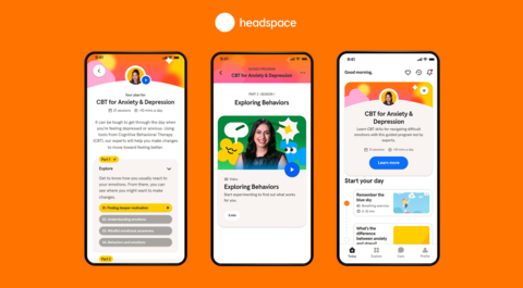 Peer-reviewed research in JMIR shows Headspace’s “CBT for Anxiety & Depression” program significantly reduces anxiety and depression symptoms after 21 days