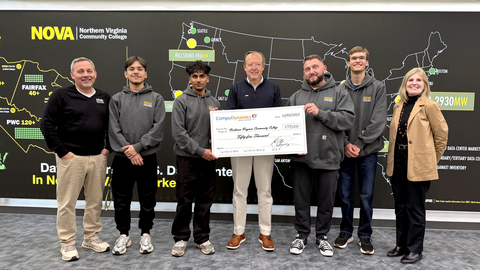 Compu Dynamics and Northern Virginia Community College celebrate a record $55,000 to support NOVA’s Information and Engineering Technologies (IET) programs, helping equip local students with the skills and resources needed to pursue careers in the fast-growing data center and digital infrastructure sectors.