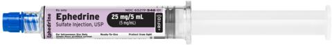 Fresenius Kabi Simplist® Ephedrine Sulfate Injection, USP in a 25 mg per 5 mL (5 mg per mL) presentation.