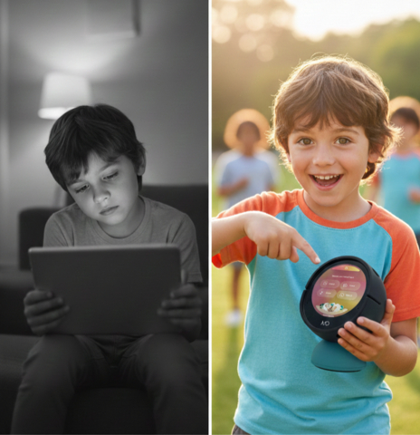 original Child scrolling vs. creating with KID