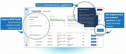 original Wizerr AI's multi-agent BOM Optimizer blends deep engineering knowledge with procurement insights to uncover multi-sources, suggest technical merges, and answer real-time questions, helping teams improve BOM health and accelerate design-to-source decisions.