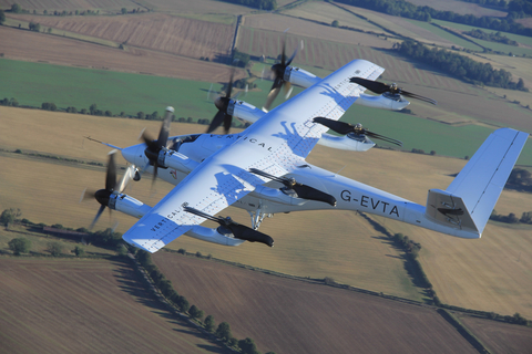 Vertical's VX4 prototype during piloted flight testing at its Flight Test Centre in the Cotswolds, UK