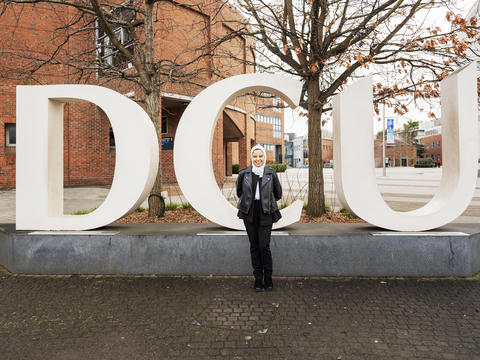UAOA Scholar, Ghada Ashour, pictured at Dublin City University (DCU)