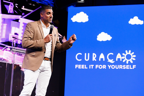 thumbnail Muryad de Bruin, Managing Director of the Curaçao Tourist Board, shares opening remarks at the organization's Chicago flight launch event.