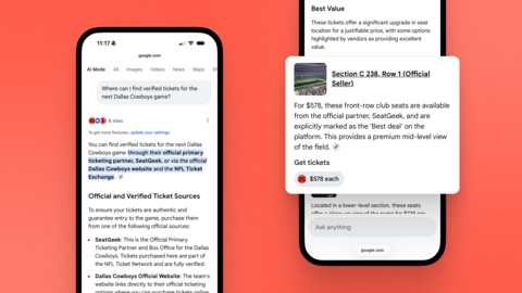 thumbnail Google’s agentic AI experience can now read and act on SeatGeek’s event data, helping fans find verified tickets across new search surfaces.