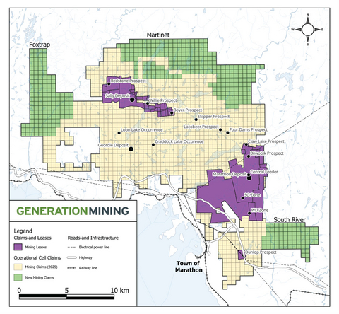 Figure 1: Generation Mining's Property Map
