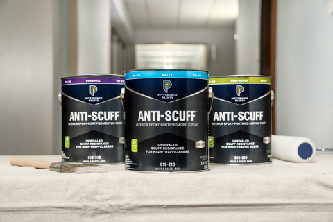original PITTSBURGH PAINTS ANTI-SCUFF™ Interior Zero VOC* paint delivers unrivaled scuff resistance for high-traffic areas in commercial and residential spaces.