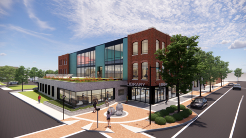 original Eaton to deliver clean energy microgrid for new Manchester Public Library in Connecticut supporting affordable, resilient and sustainable power. Architect’s renderings courtesy of the Town of Manchester, Conn.