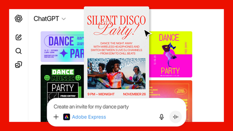 thumbnail Create and personalize designs with Adobe Express for ChatGPT.