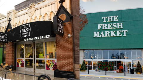 original The storefronts of The Fresh Market’s newest locations in Old Town, Chicago (left), and Lexington, Kentucky (right). Photo courtesy of The Fresh Market.
