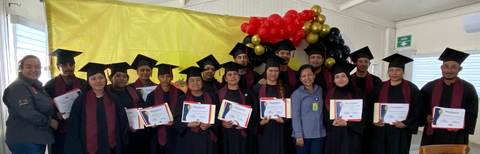 thumbnail Graduates in Tuxcacuesco, MX, who earned degrees through NatureSweet's Adult Education program for employees. 