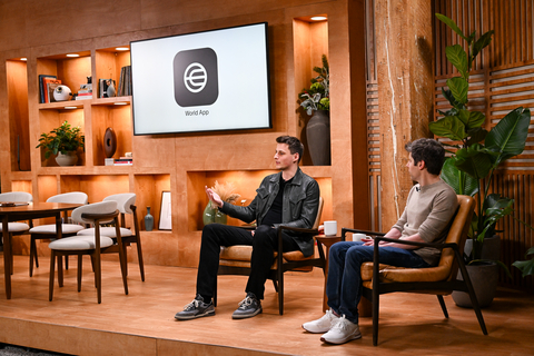 original Alex Blania and Sam Altman at Unwrapped 2025