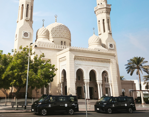 thumbnail WeRide’s Robotaxi GXRs at the Jumeirah Mosque in Dubai