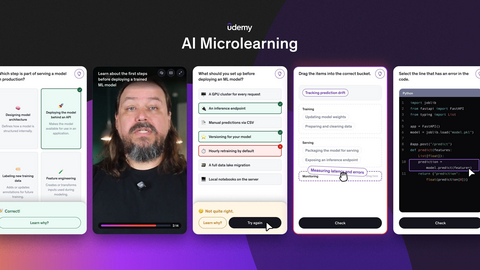 original Udemy AI Microlearning: instructor-led, adaptive learning in short, interactive moments